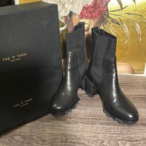 Rag & Bone Women's Black Leather Boots w bag and dust bag NWT